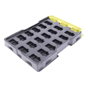 Kunststoff-Verpackung bzw. Kunststofftrays für den Ein- und Mehrwegeinsatz.