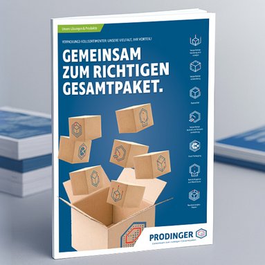Broschüre mit Lösungen und Produkten von PRODINGER Verpackung.