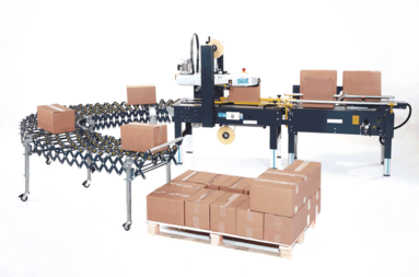 Kartonaufrichter und Kartonverschließer als Fertigungsstraße
