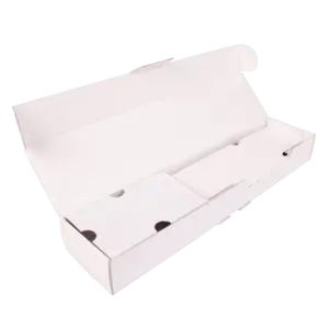 Individuelle Verpackungsentwicklung für nachhaltige Wellpappe-Stanzverpackungen mit mehreren Inlays für diverse Produktaufnahmen.