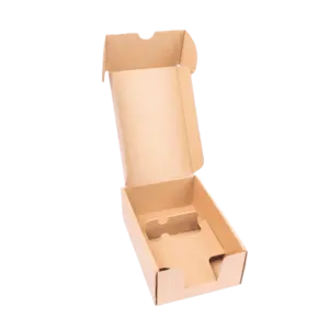 Individuelle Verpackungsentwicklung für nachhaltige Wellpappe-Stanzverpackungen mit mehreren Inlays für diverse Produktaufnahmen.