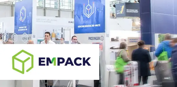 Banner von PRODINGER Verpackung auf der EMPACK 2026 in Hamburg