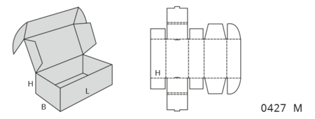 Illustration FEFCO Typ 04 Falthüllen und Trays - 0427 M