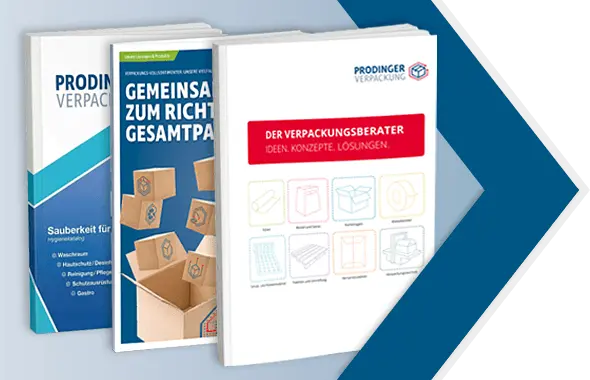 Collage mit mehreren Katalogen & Broschüren von PRODINGER