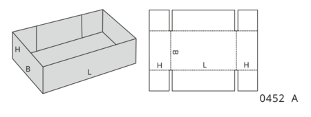 Illustration FEFCO Typ 04 Falthüllen und Trays - 0452 A