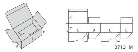 Illustration FEFCO Typ 07 Faltboden- und Aufrichteschachteln und Trays - 0713 M